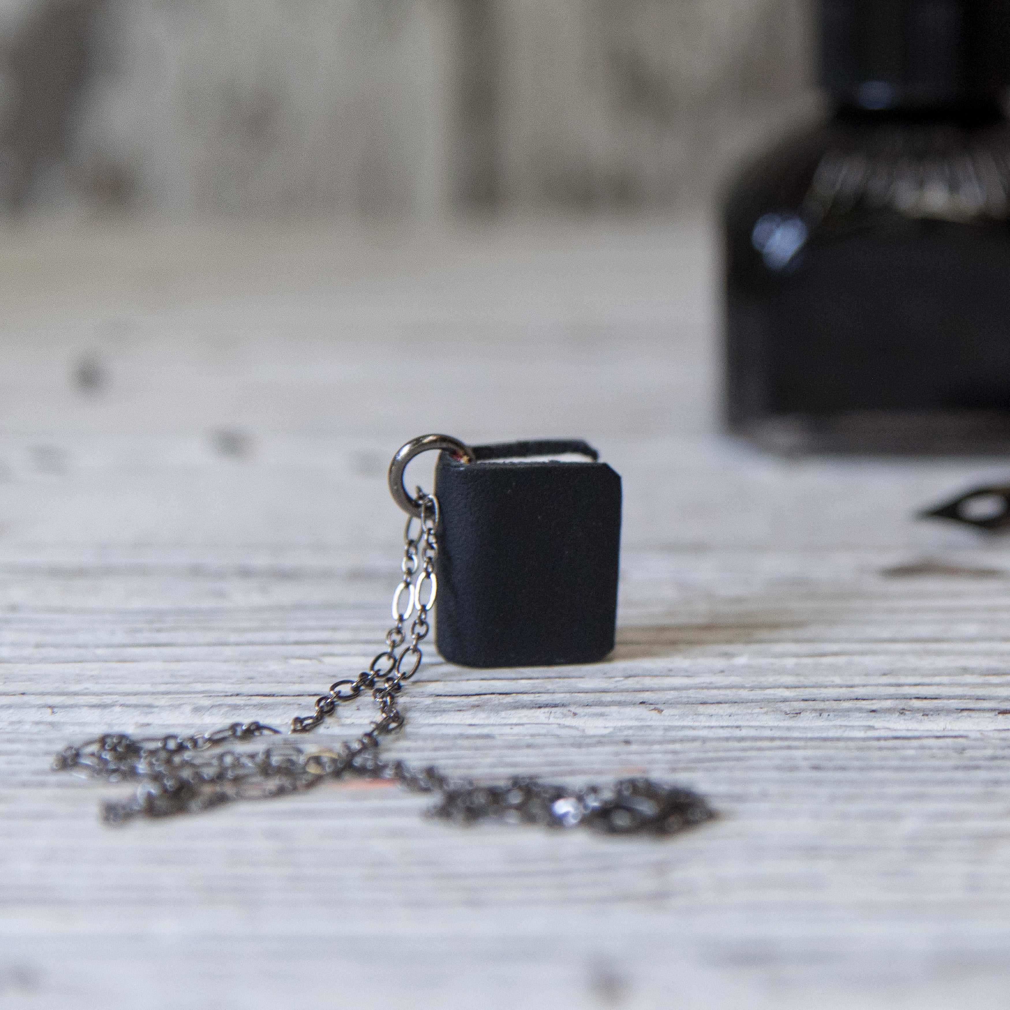 The Jackson Book Necklace (black)