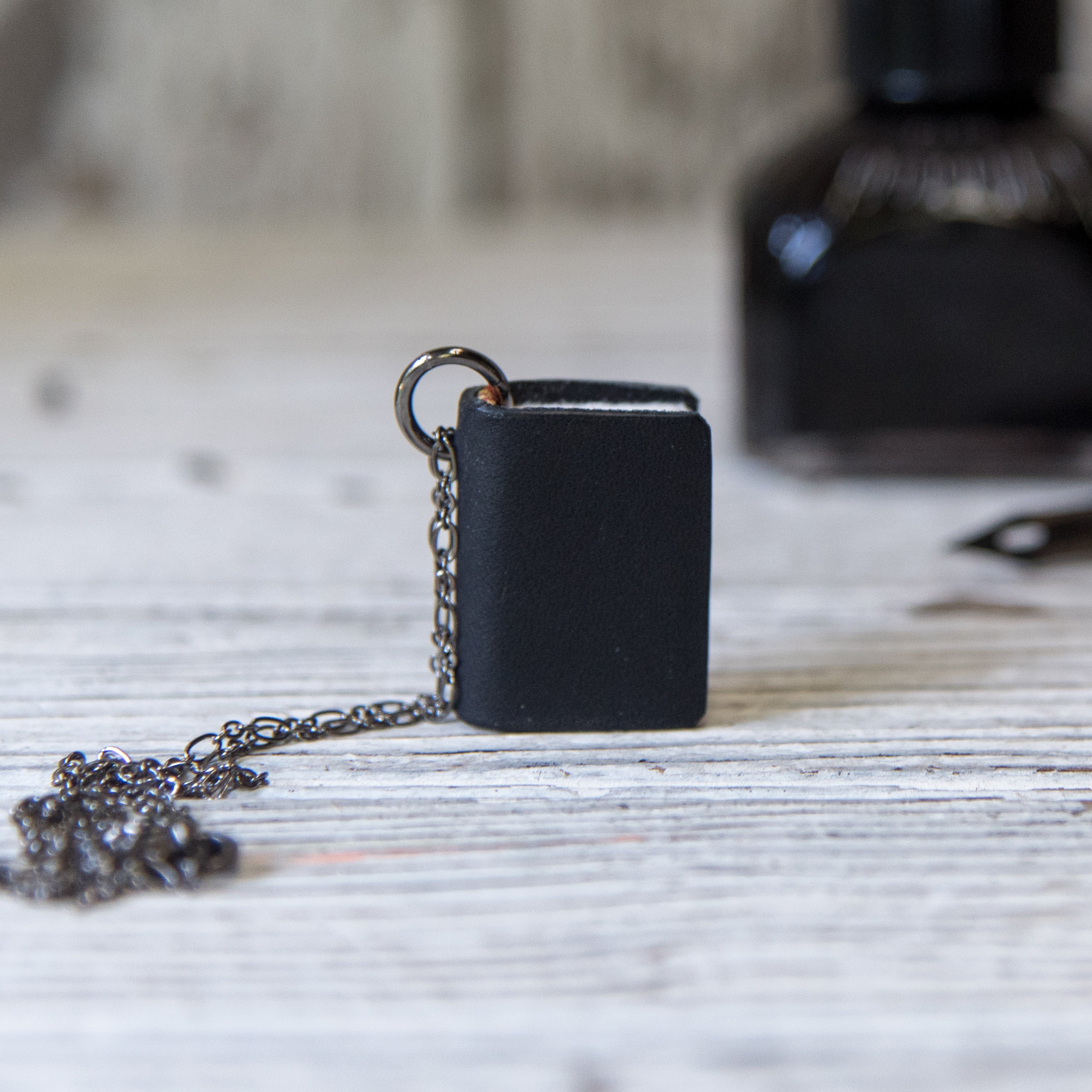 The Jackson Book Necklace (black)
