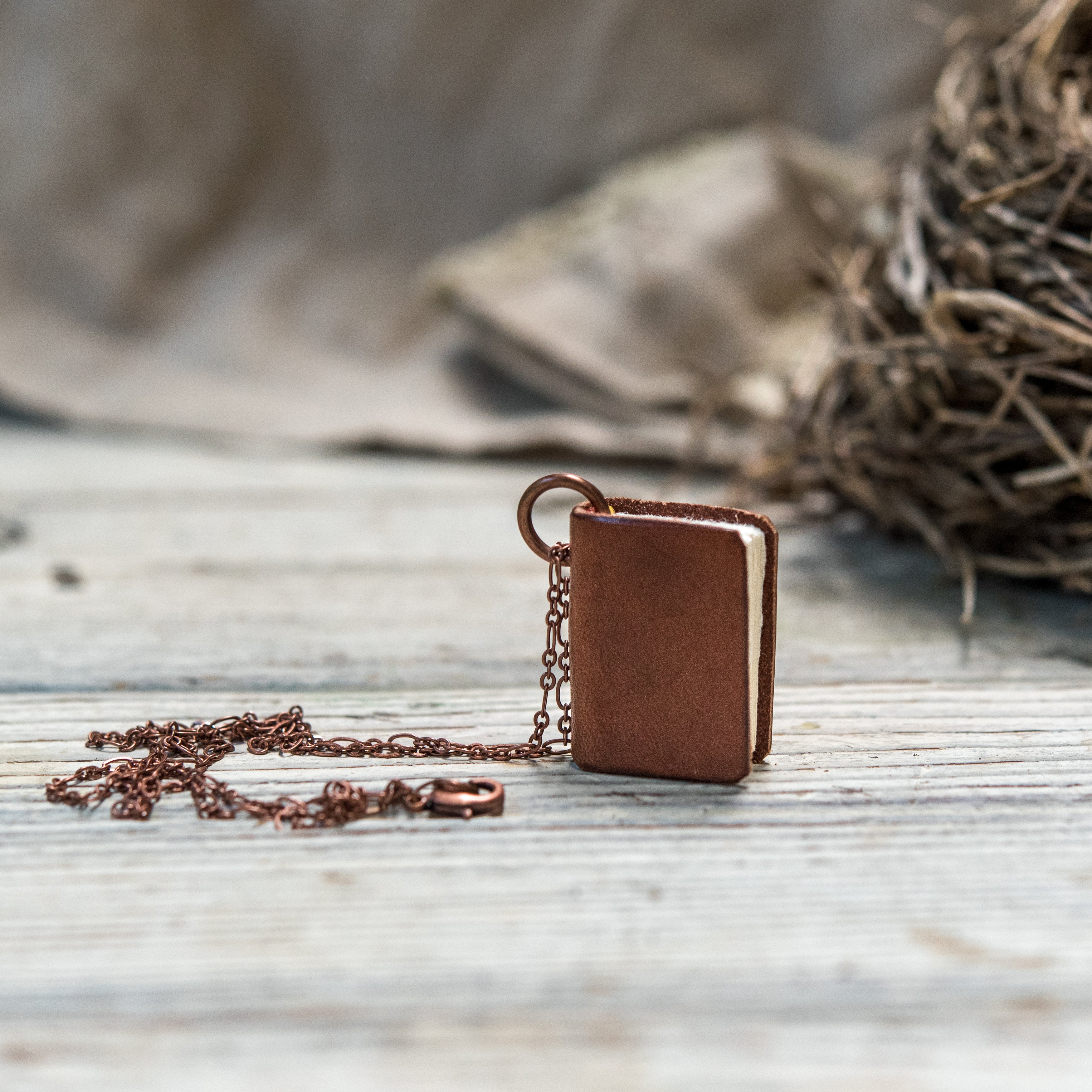 The Harper Book Necklace (brown)